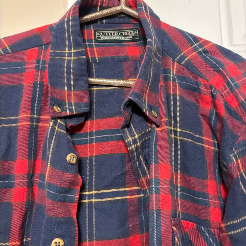 Red and Blue Plaid flannel - Picture 2 of 6